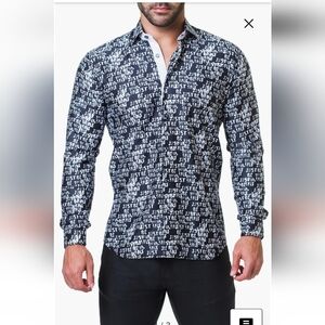 Maceoo Lion Collection Shirt Fibonacci Beyourself Black Mens Casual Button Down